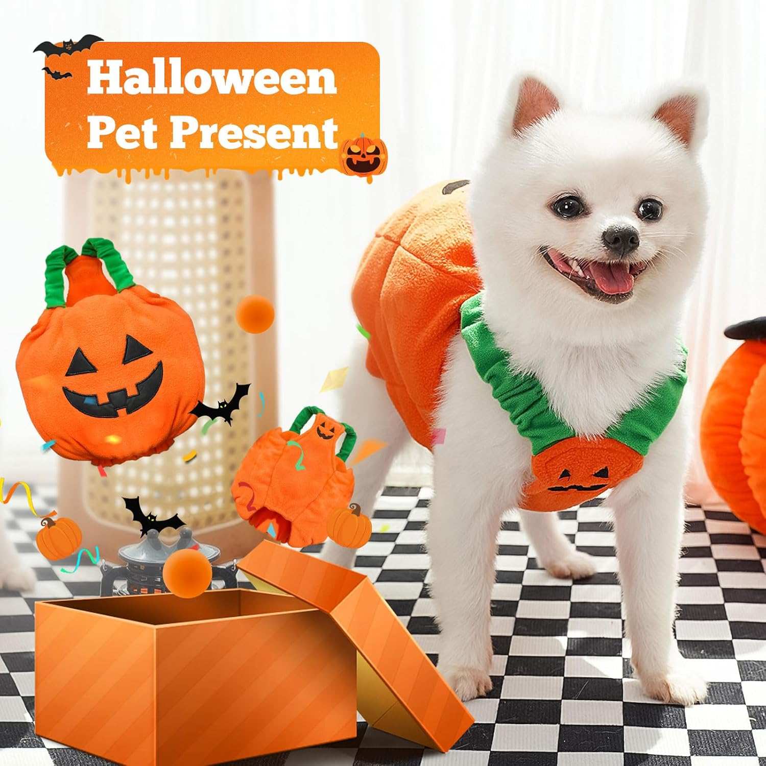 Fun Halloween Pumpkin Pet Dog Costume