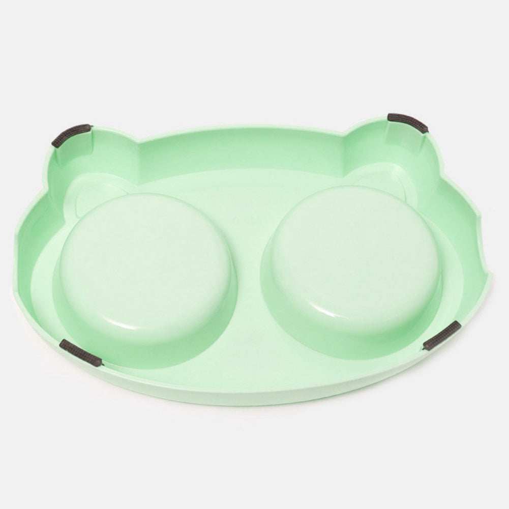 Pet Feeder Stainless Steel Bowls With Non-Slip Cute Resin Station