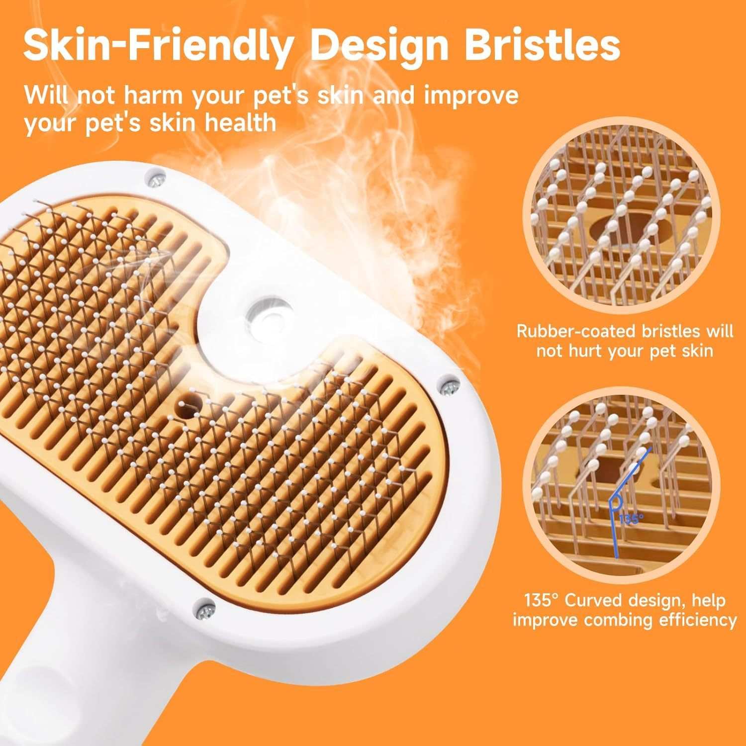 Pet Grooming Comb with Mousse and USB Charger