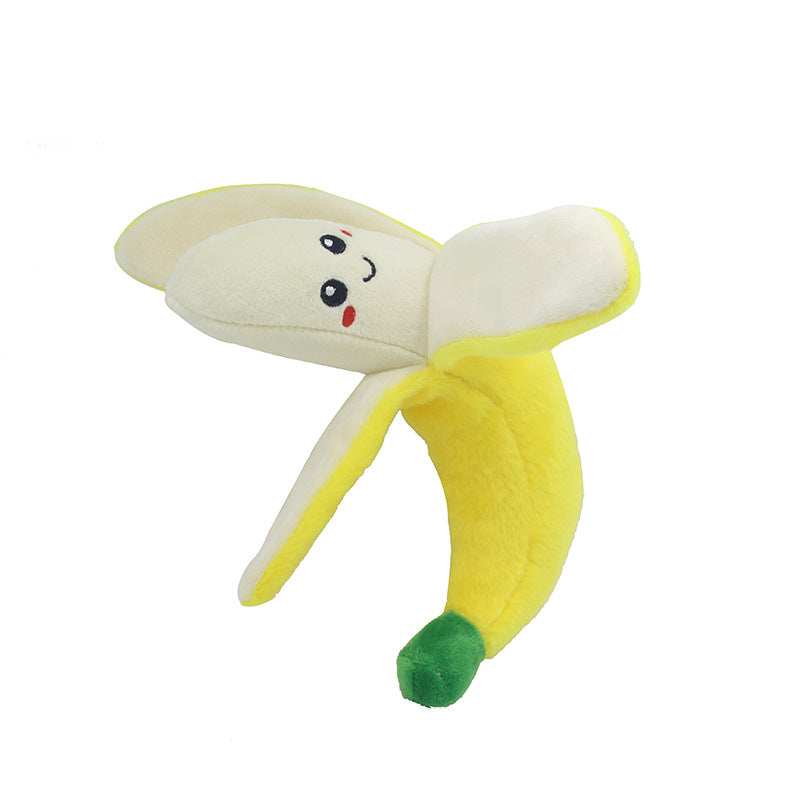 Pet Plush Sound Toy Fruit Vegetable Dog Cat Educational Toy
