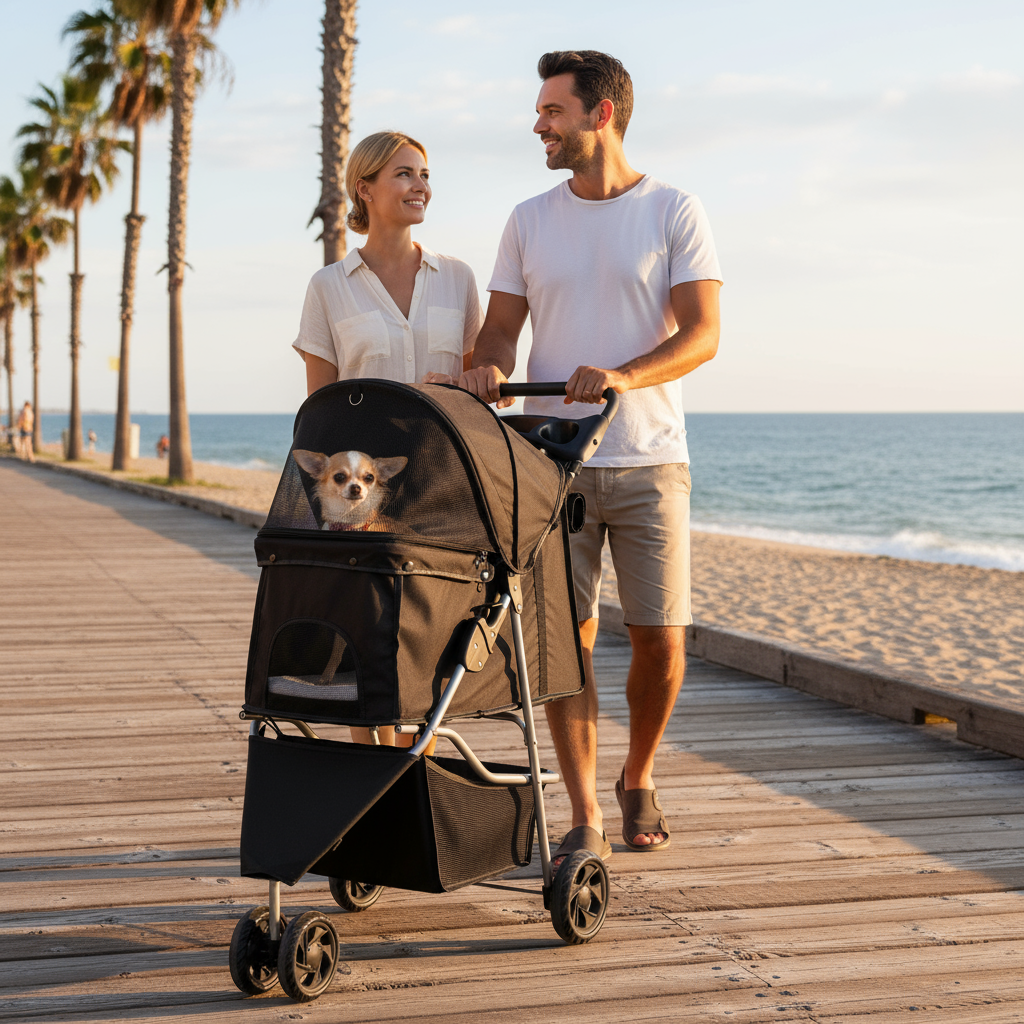 Pet Stroller - Foldable for Small Dogs & Cats