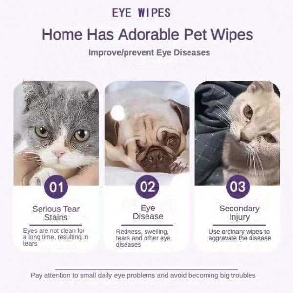 Pet Safe Eye Stain Wipes for Cats and Dogs
