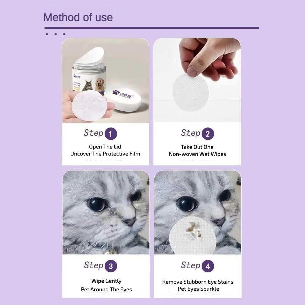 Pet Safe Eye Stain Wipes for Cats and Dogs