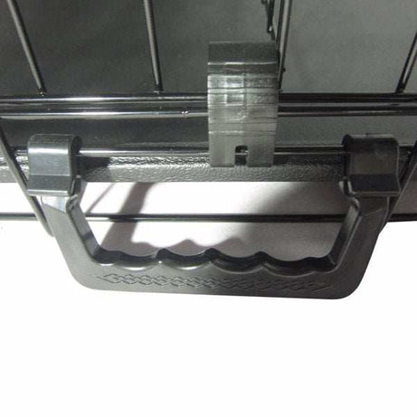 42 Inch Iron Foldable With Divider Plastic Tray Black Dog Cage