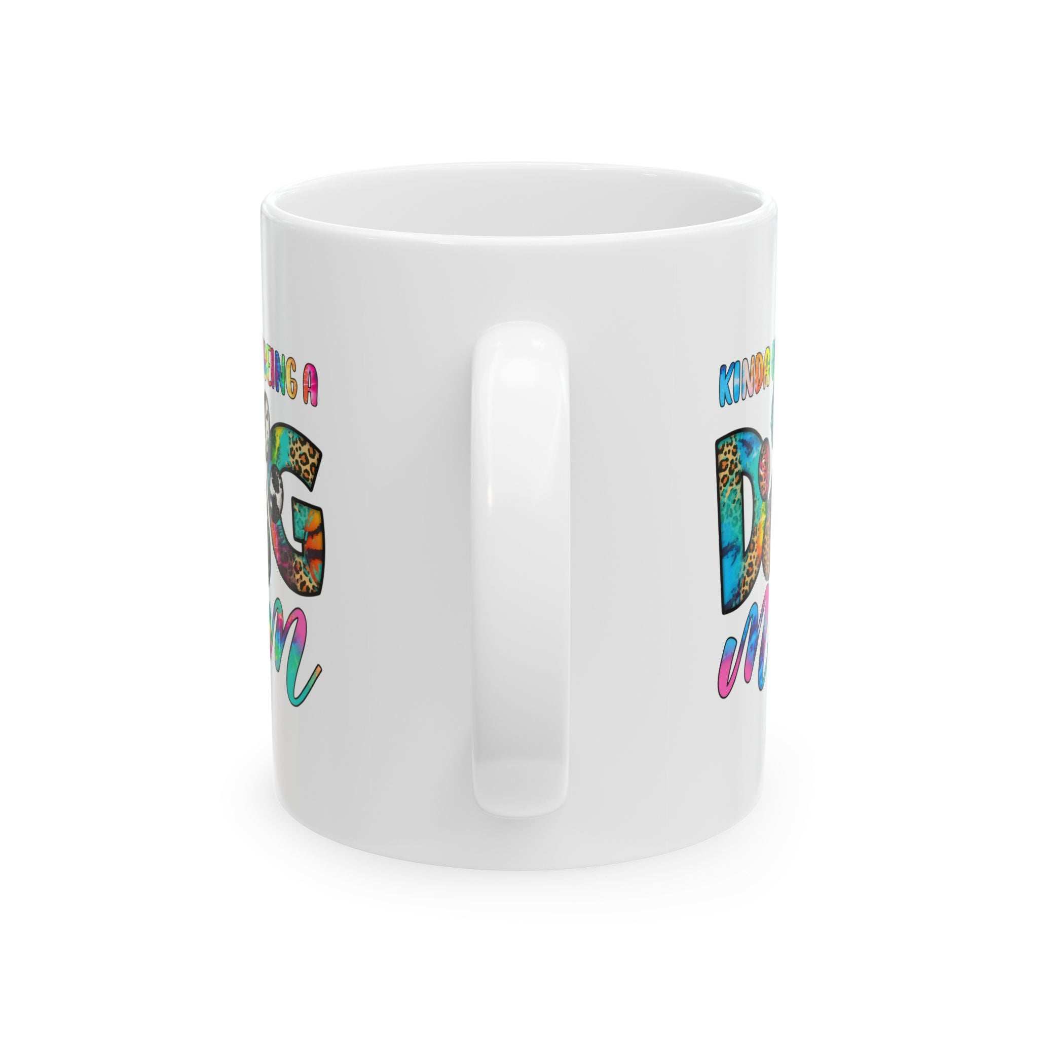 Colorful Dog Mom Ceramic Mug - Pet Owner Coffee Cup