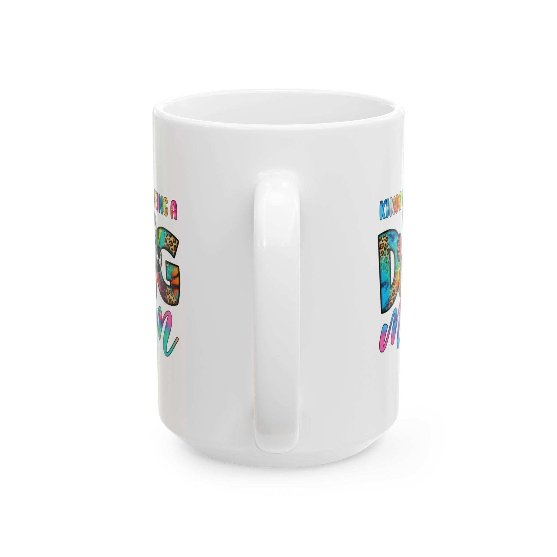 Colorful Dog Mom Ceramic Mug - Pet Owner Coffee Cup