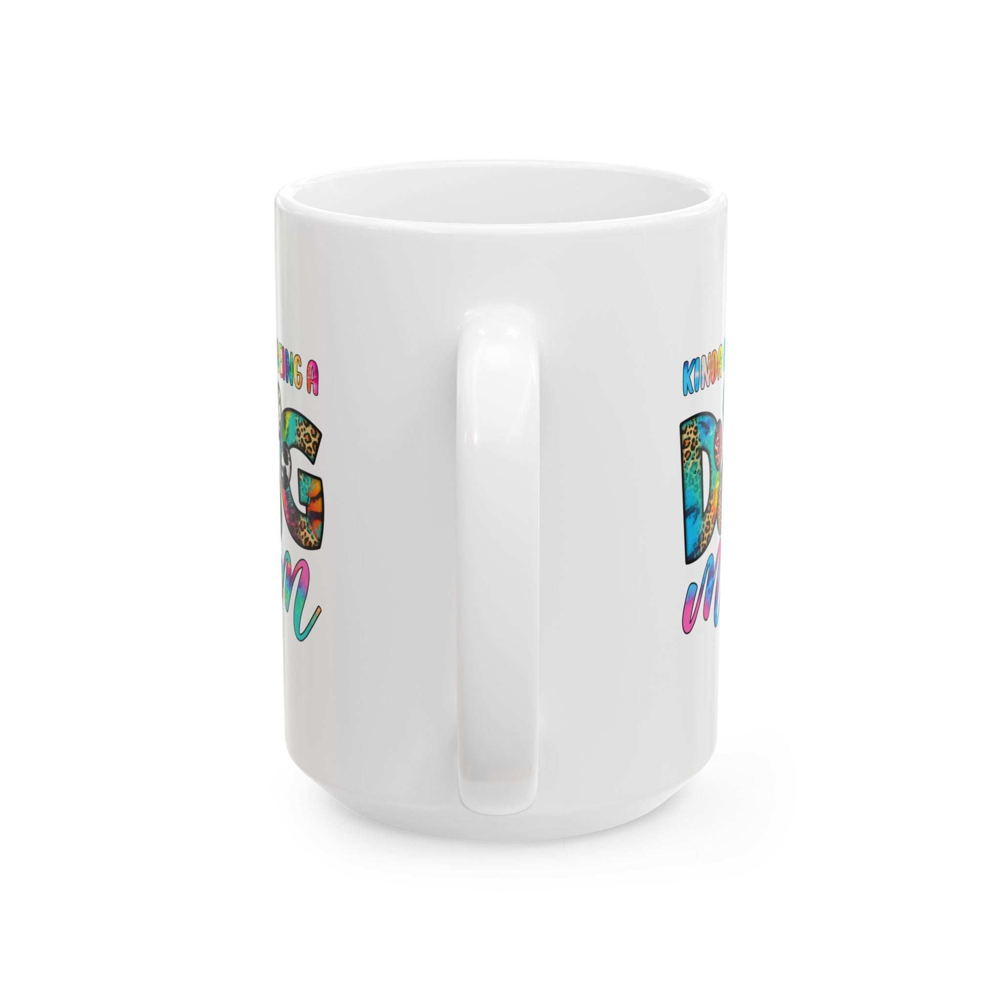 Colorful Dog Mom Ceramic Mug - Pet Owner Coffee Cup