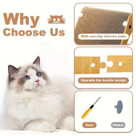 Large Size Cat Scratching Board, 23.6 Inch L Shape Cat Scratching Pad Wall Mounted, Cat Scratching Board With Ball Toy For Indoor Cats To Play