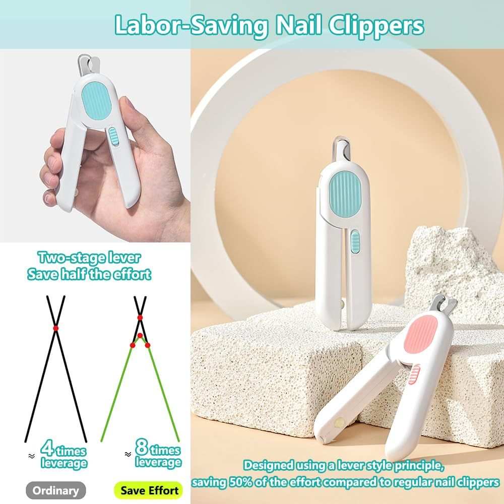 LED Pet Nail Clippers - Professional Dog Cat Nail Trimmers with Safety Guard