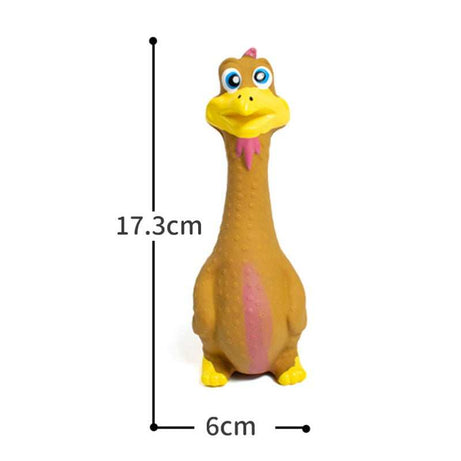 Screaming Chicken Dog Toys Set - 3 Pack Squeaky Latex Interactive Chew Toys