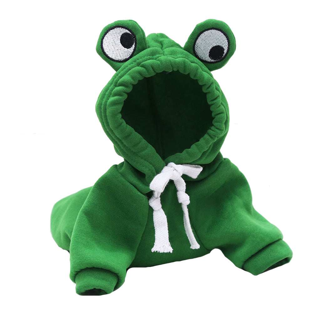 Adorable Frog Halloween Costume Hoodie - Soft Warm Pet Sweatshirt