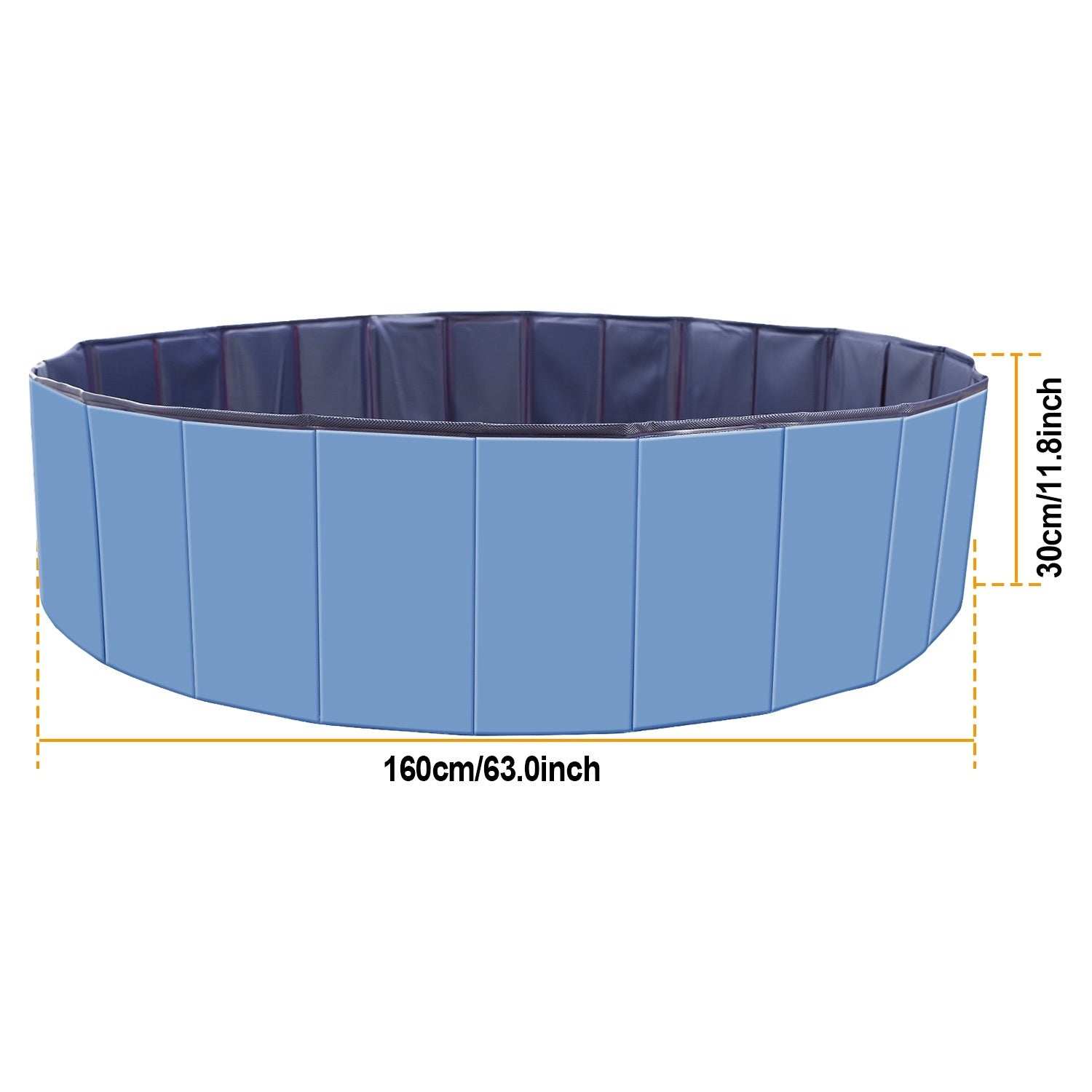 Large Round 63-inch Portable Foldable Dog Pool