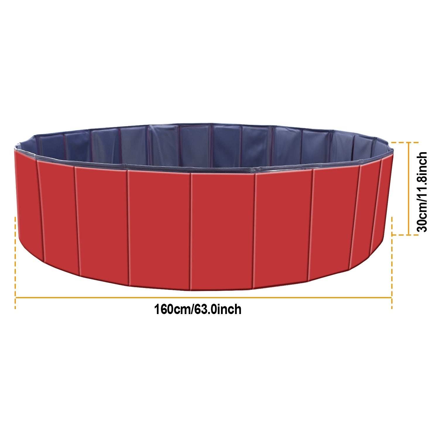 Large Round 63-inch Portable Foldable Dog Pool