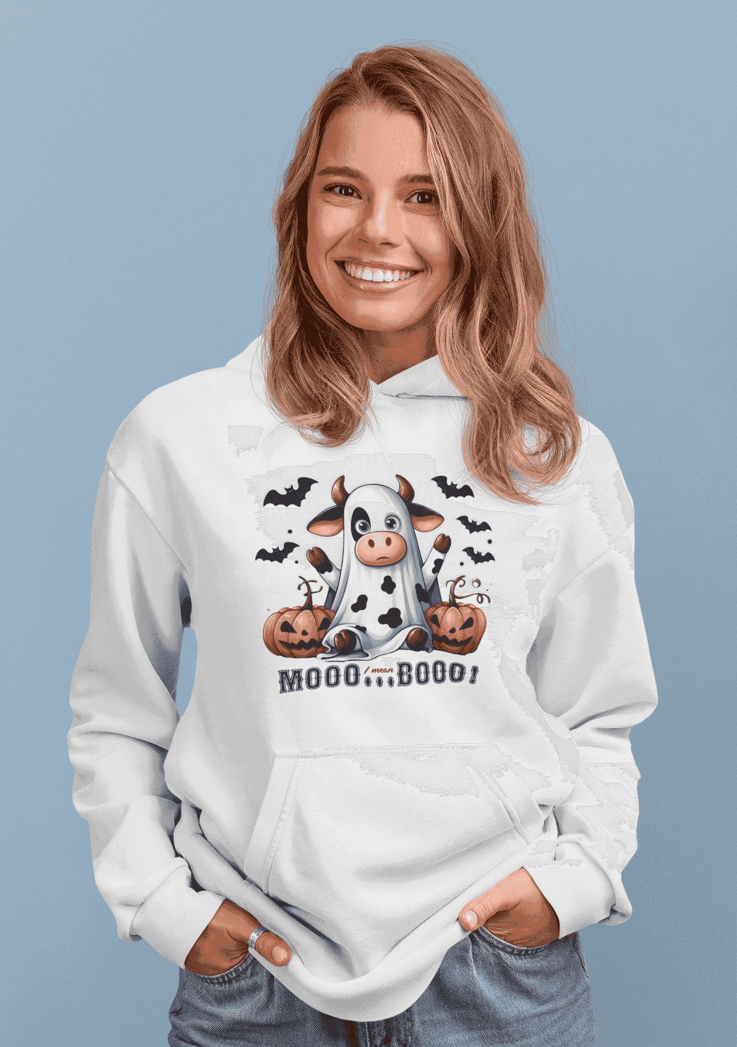Mooo Cow Hoodie - Soft Fleece Unisex Sweatshirt