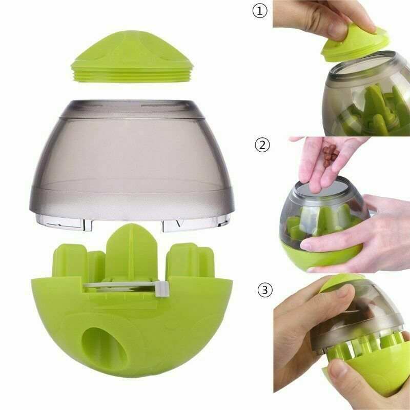 Interactive Leak Food Tumbler Pet Puppy Feeder Dispenser Bowl