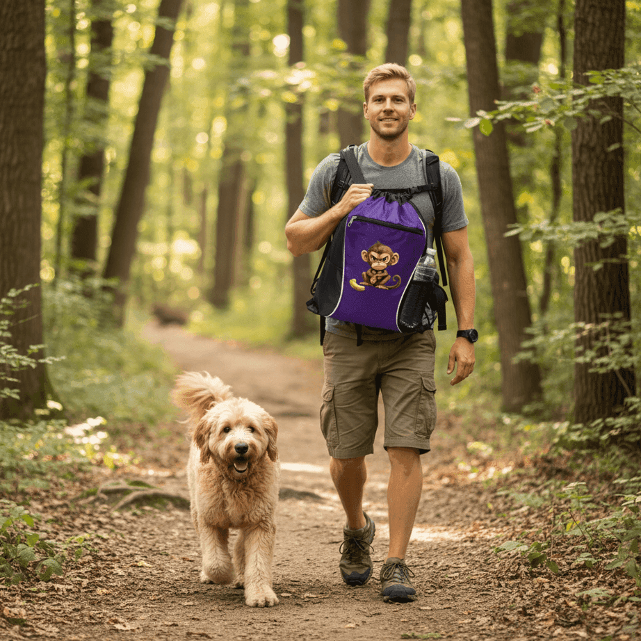 Monkey Drawstring Bag - Fun Cinch Pack for Pet Lovers