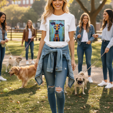 Dog T-Shirt - Quirky Dog Art Graphic Tee Comfort Colors