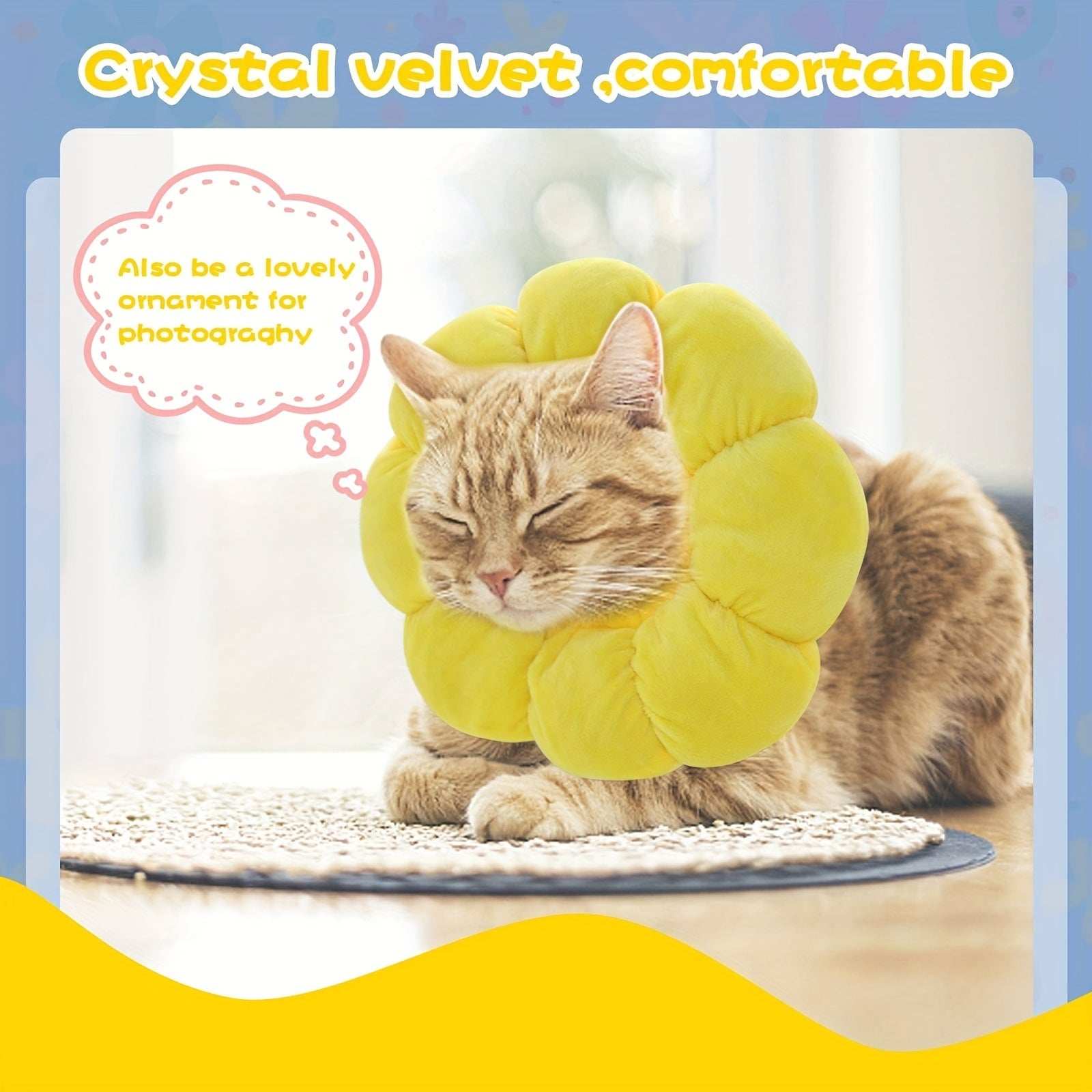 Cute Sunflower Adjustable After Surgery Recovery Neck Cone