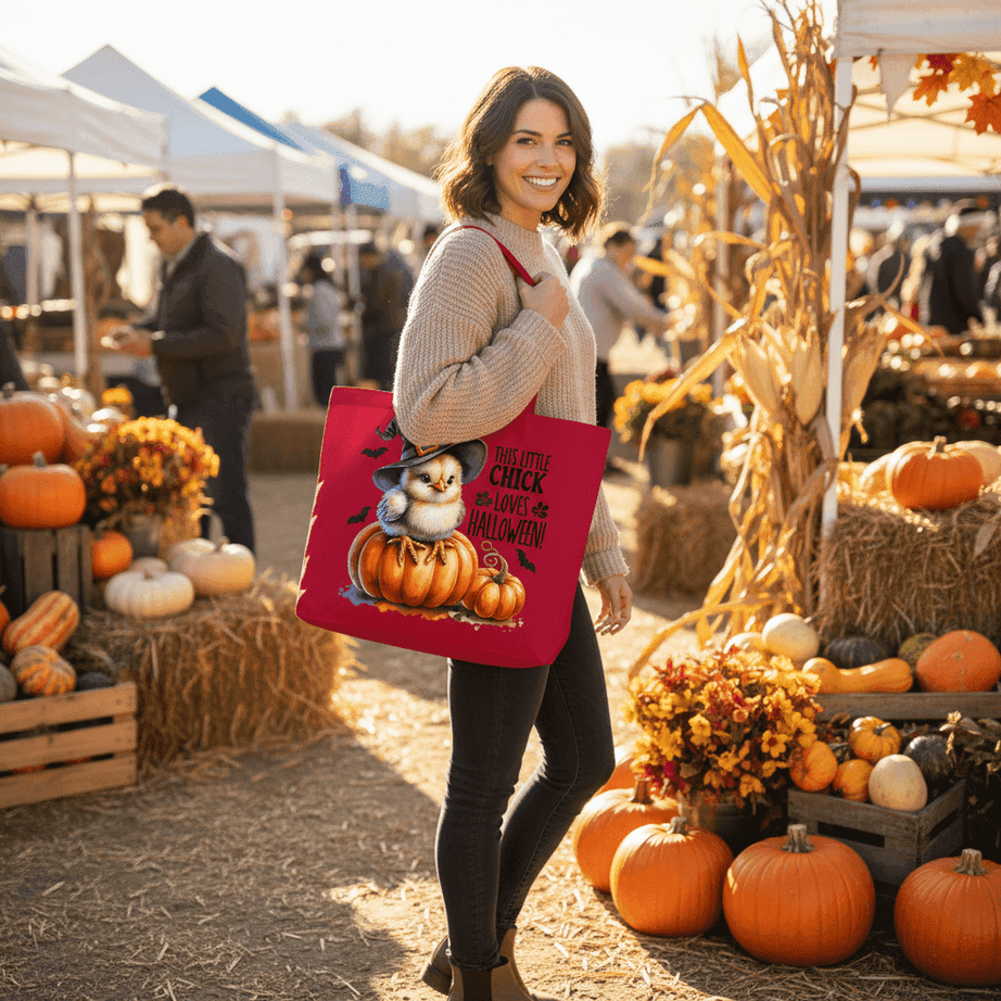 Halloween Chick Tote Bag for Trick-or-Treating - Cute Witch