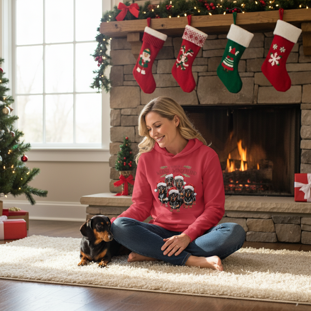 Weenie Wonderland Hoodie - Dachshund Lover Sweatshirt