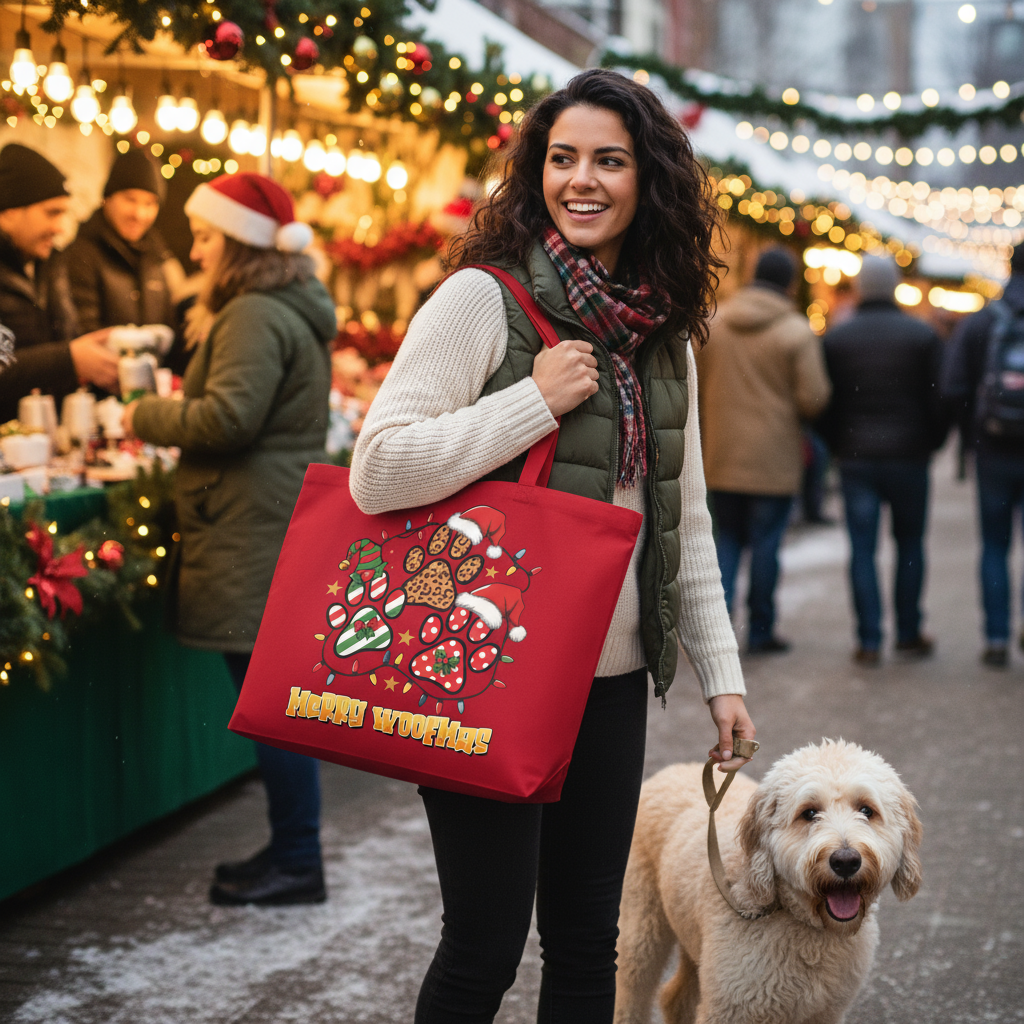 Woofmas Tote - Festive Christmas Bag for Dog Lovers