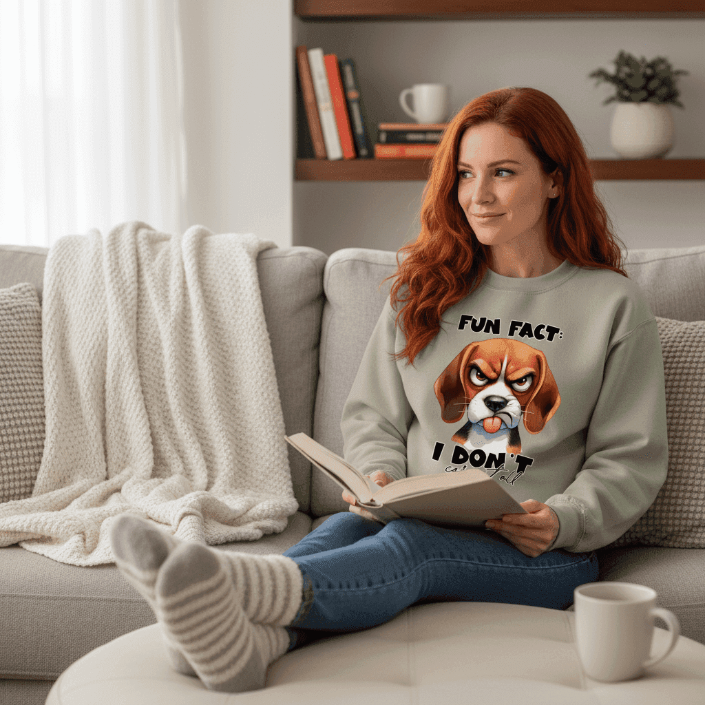 Fun Fact Don't Care Crewneck - Funny Sarcastic Sweatshirt