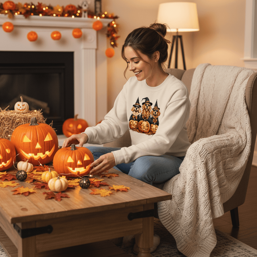 Golden Retriever Halloween Sweatshirt - Witch Dogs
