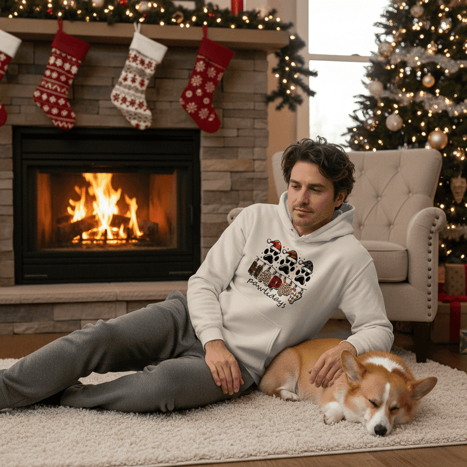 Happy Pawlidays Hoodie - Festive Christmas Pet Lover Gift