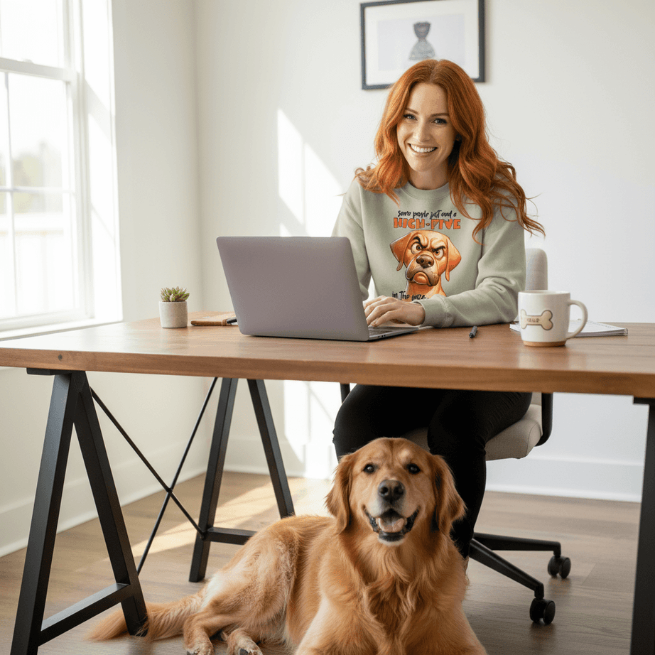 High Five Face Dog Crewneck - Funny Sarcastic Sweatshirt