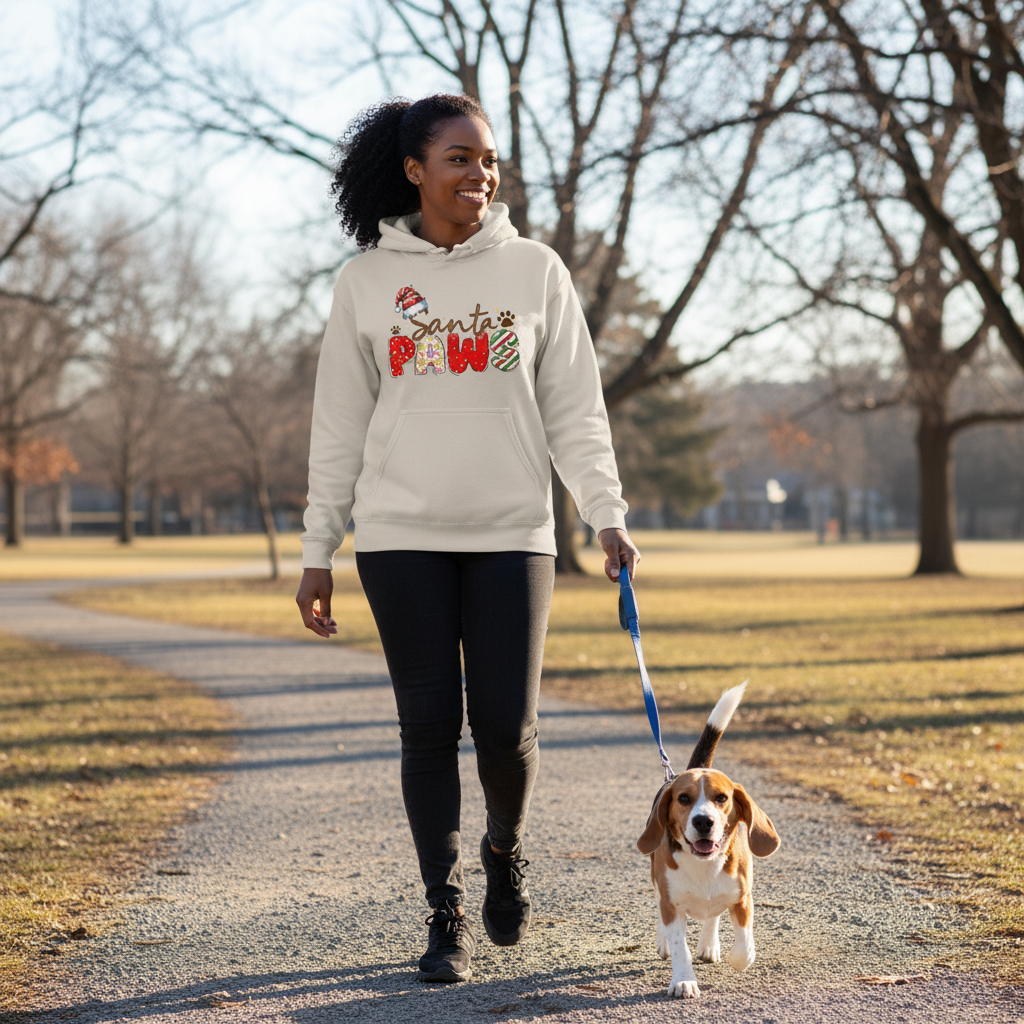 Santa Paws Hoodie - Festive Pet Lover Sweatshirt