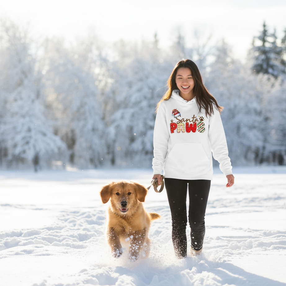 Santa Paws Hoodie - Festive Pet Lover Sweatshirt
