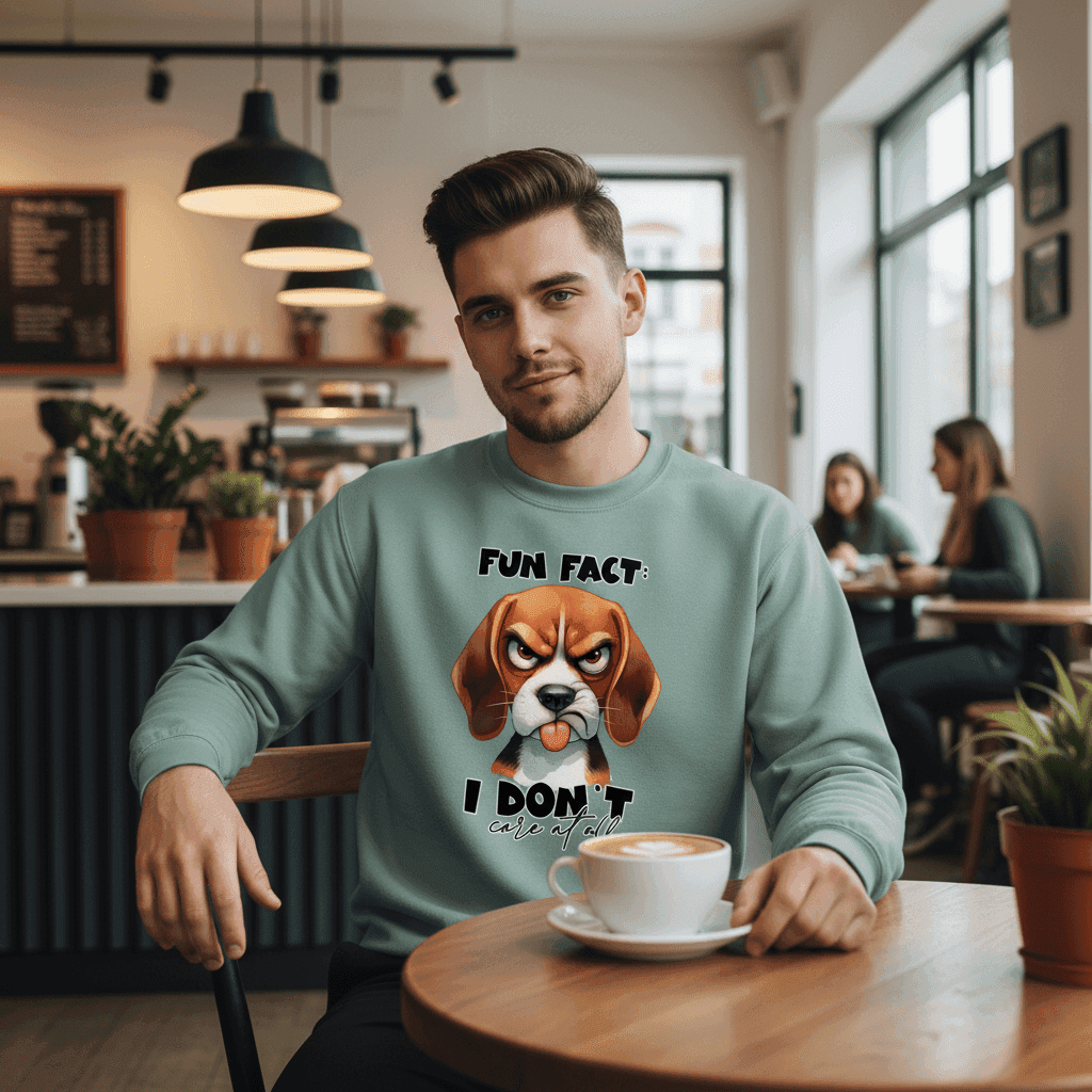 Fun Fact Don't Care Crewneck - Funny Sarcastic Sweatshirt