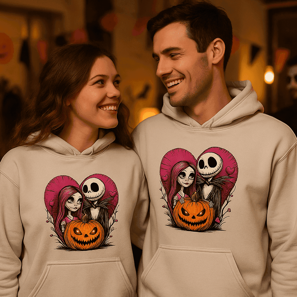 Skelton n Wife Hoodie Sweatshirt - Couples Halloween Style