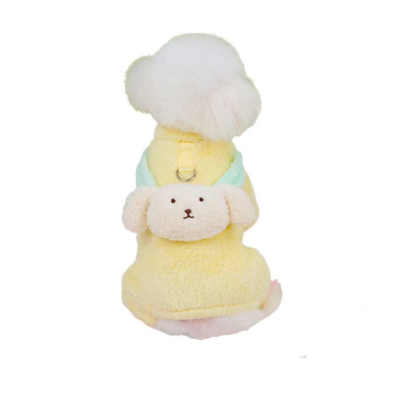 Small Dog Fluffy Four Legs Jumper with Cute Dog Back