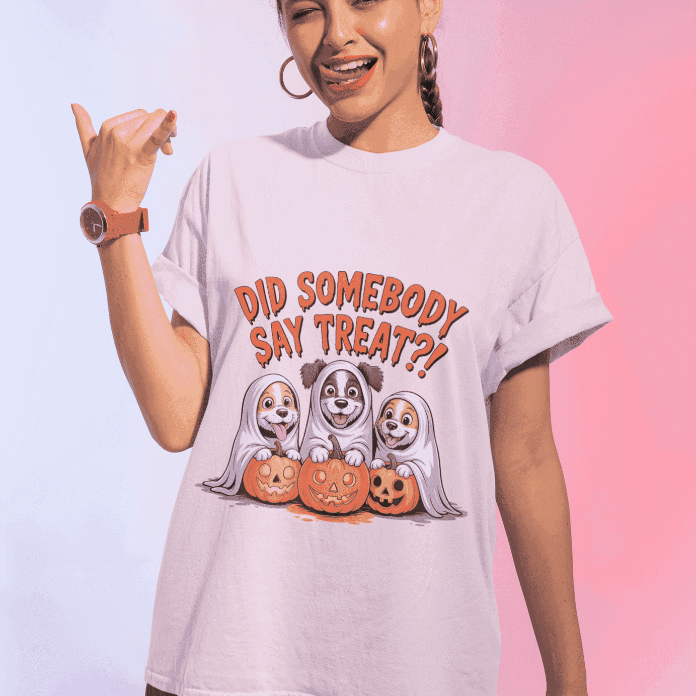 Spooky Halloween Dog Tee - Fun Ghosts T-Shirt