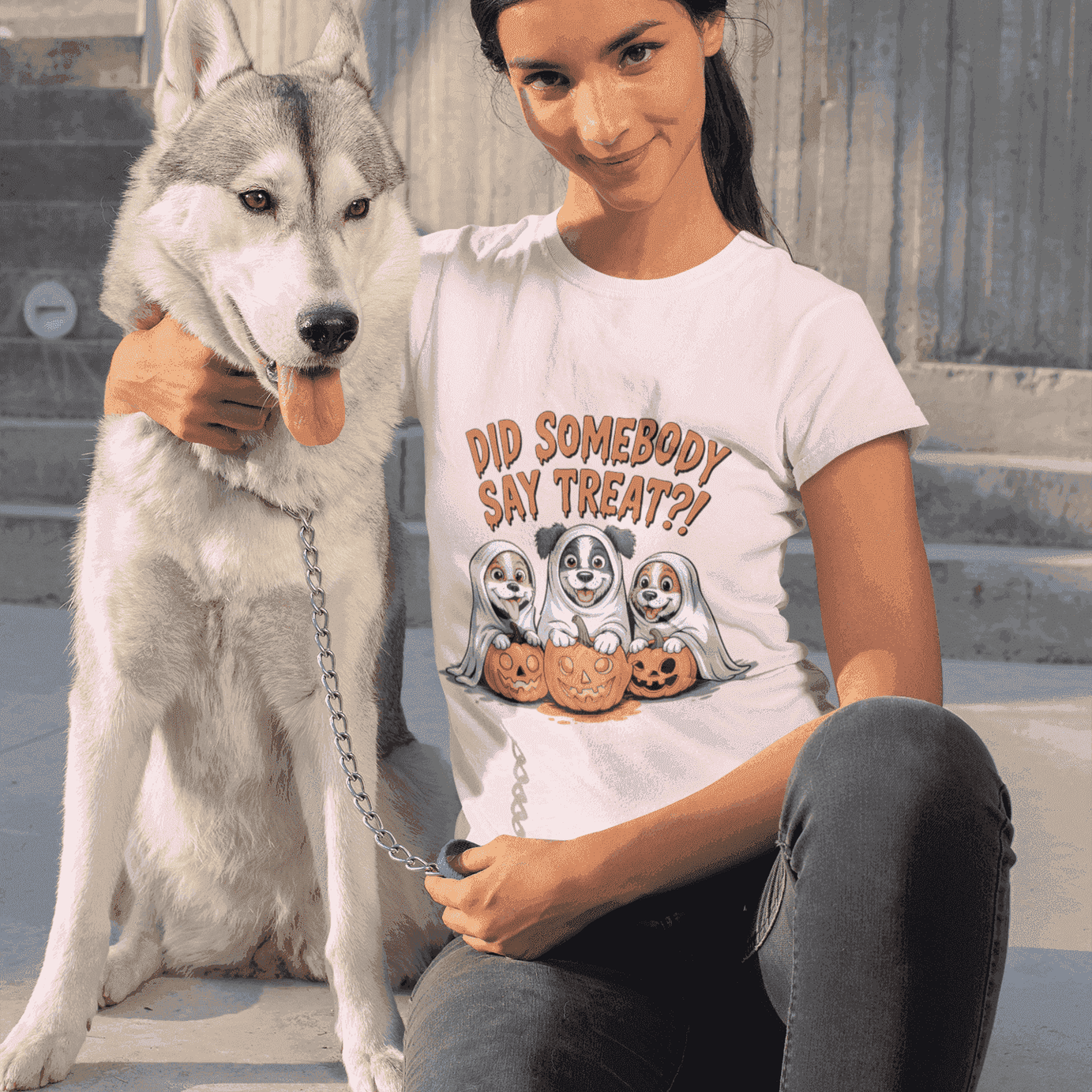 Spooky Halloween Dog Tee - Fun Ghosts T-Shirt