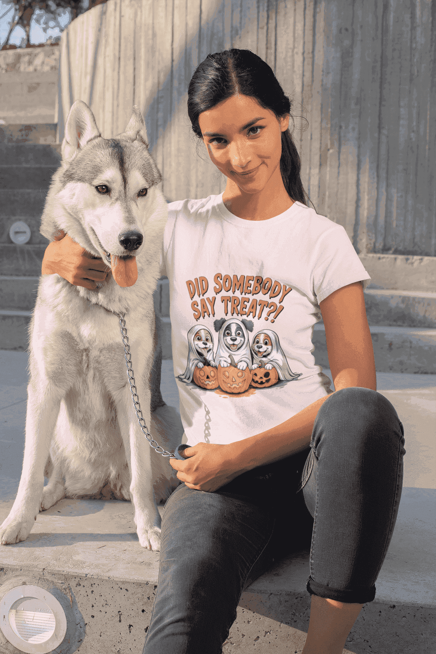 Spooky Halloween Dog Tee - Fun Ghosts T-Shirt