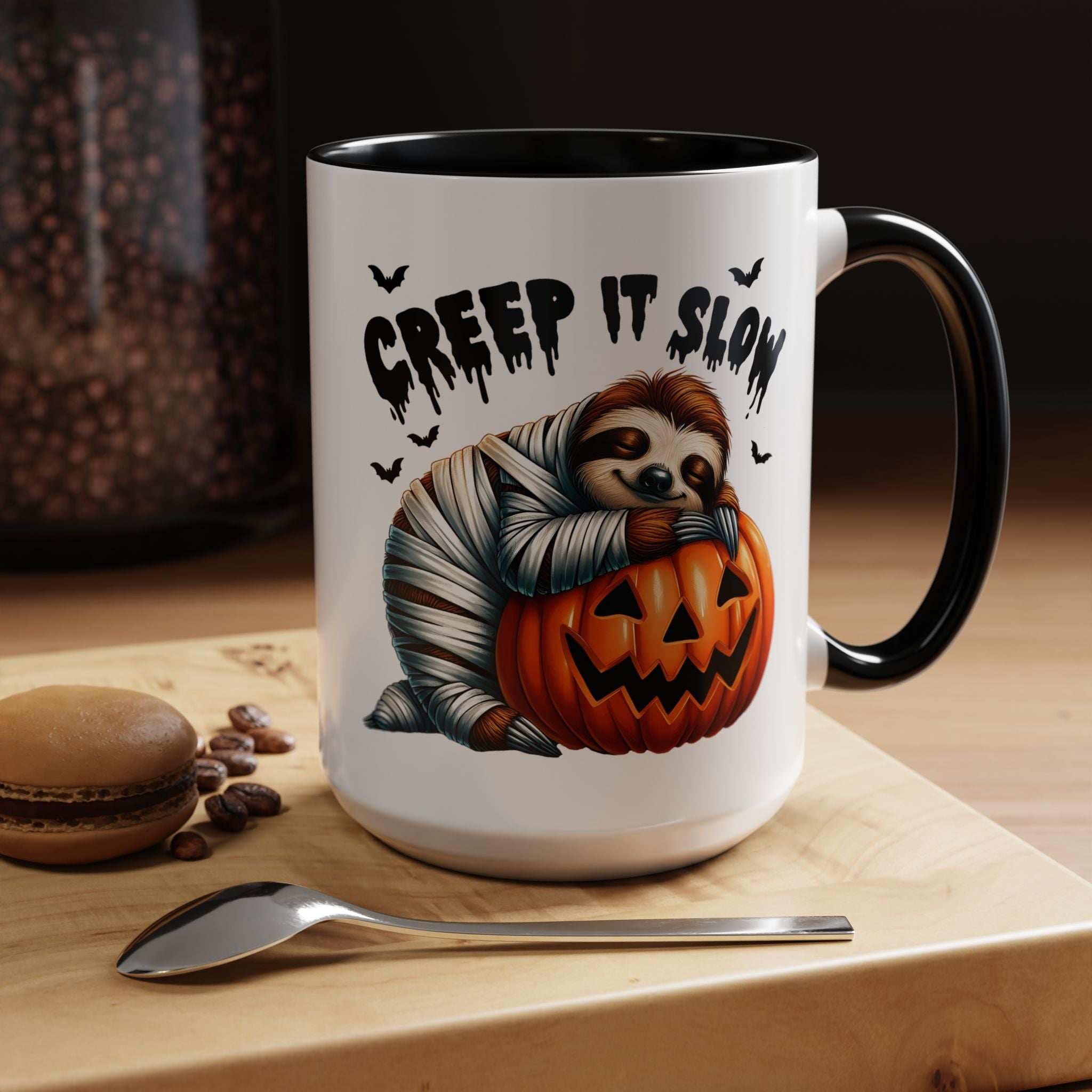 Halloween Sloth Coffee Mug - Spooky Creep It Slow Ceramic Drinkware