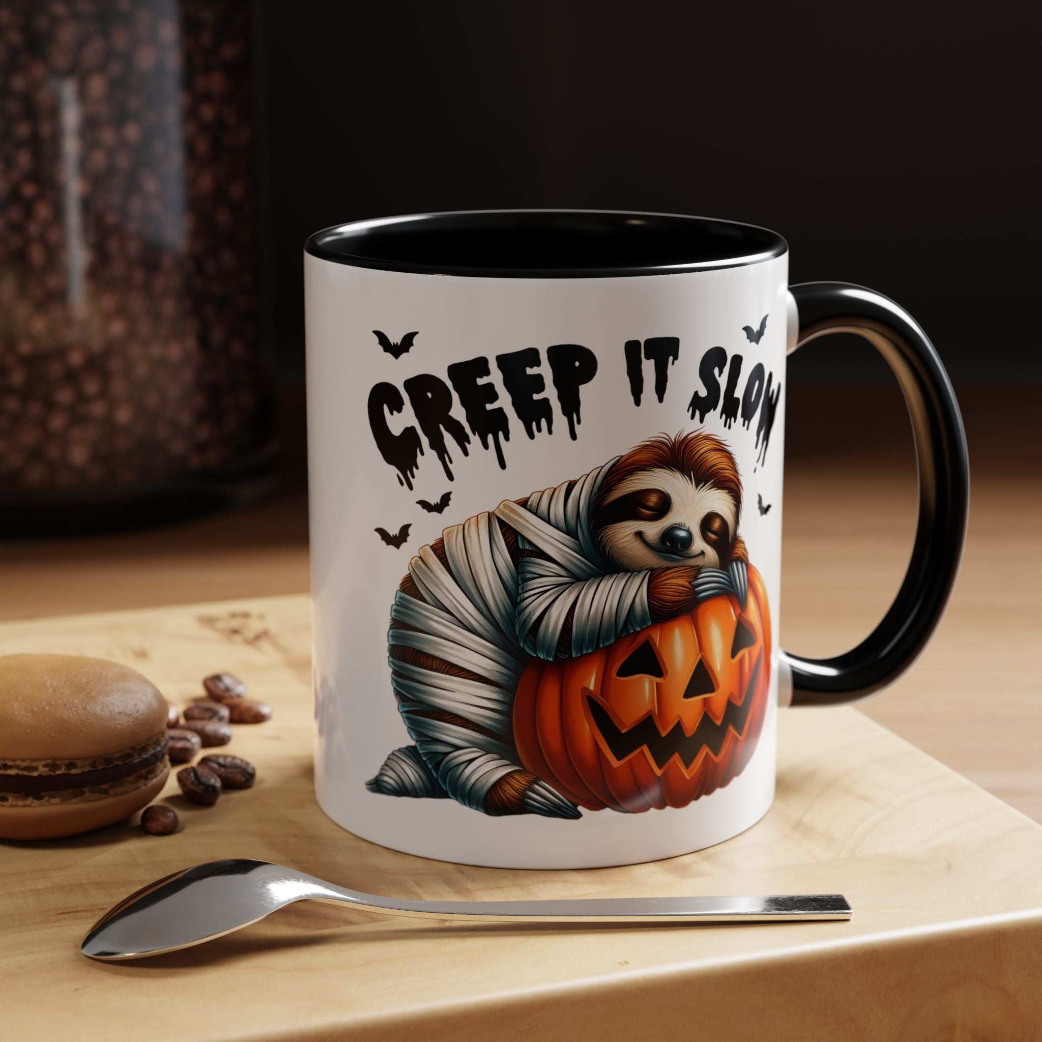 Halloween Sloth Coffee Mug - Spooky Creep It Slow Ceramic Drinkware