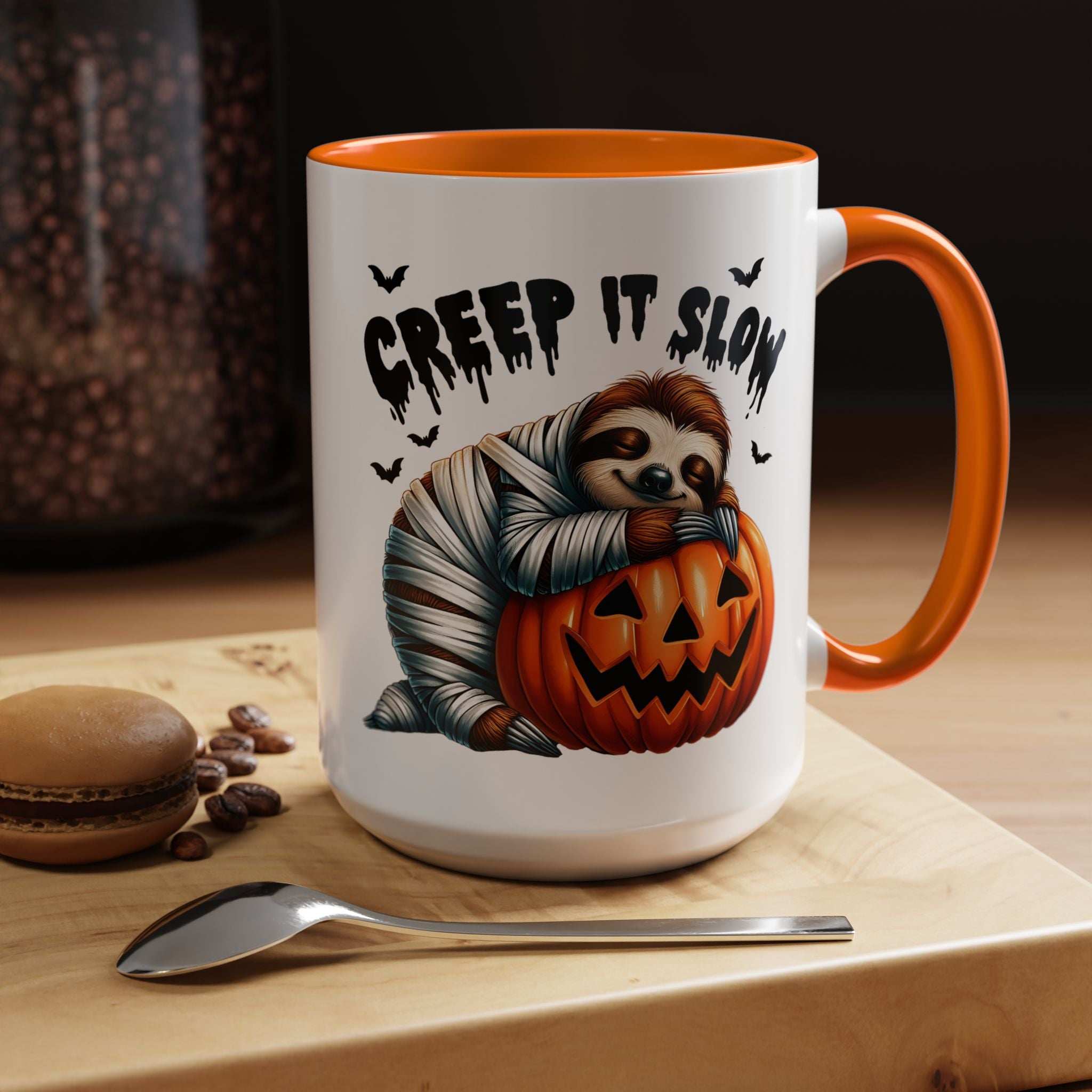 Halloween Sloth Coffee Mug - Spooky Creep It Slow Ceramic Drinkware