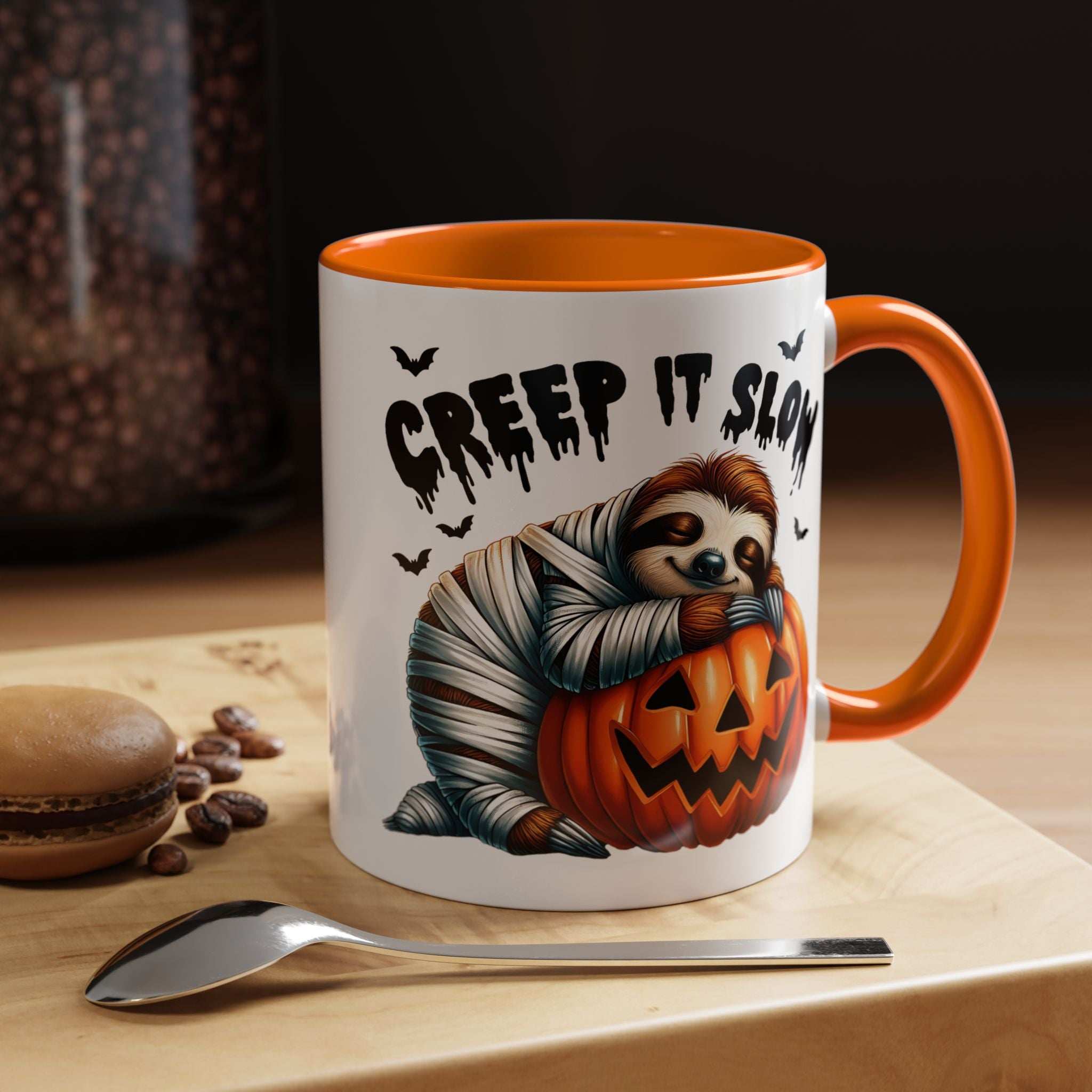 Halloween Sloth Coffee Mug - Spooky Creep It Slow Ceramic Drinkware