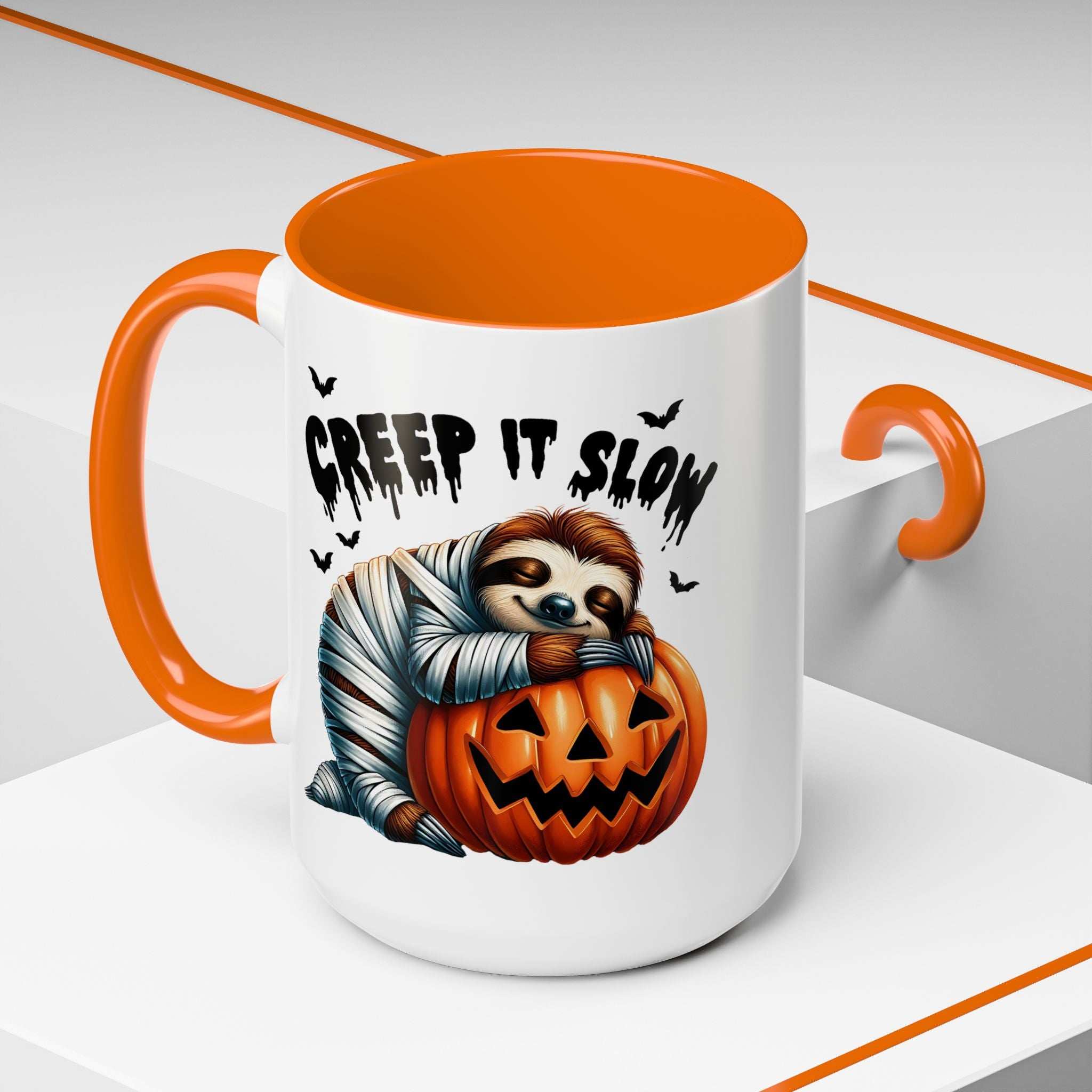 Halloween Sloth Coffee Mug - Spooky Creep It Slow Ceramic Drinkware