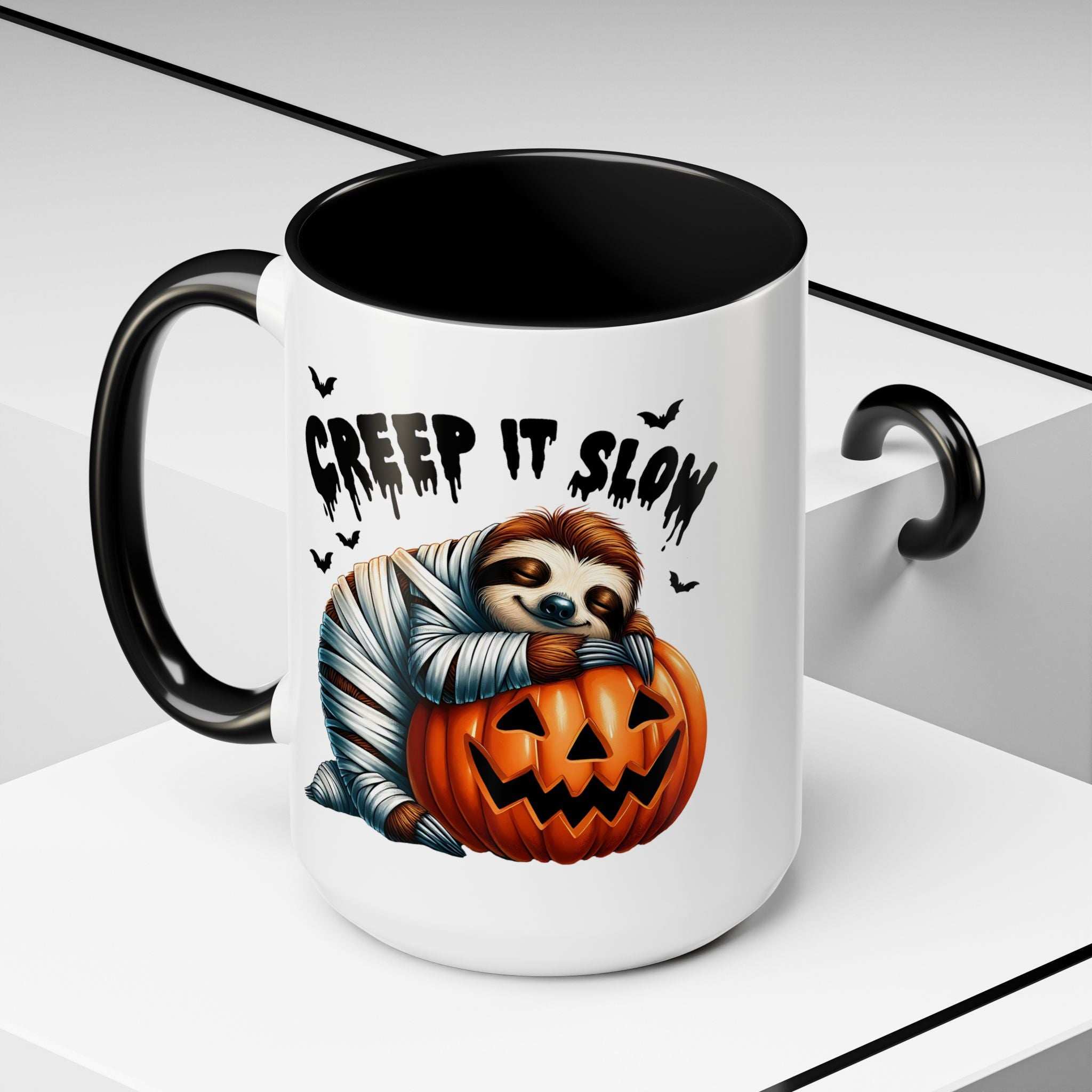 Halloween Sloth Coffee Mug - Spooky Creep It Slow Ceramic Drinkware