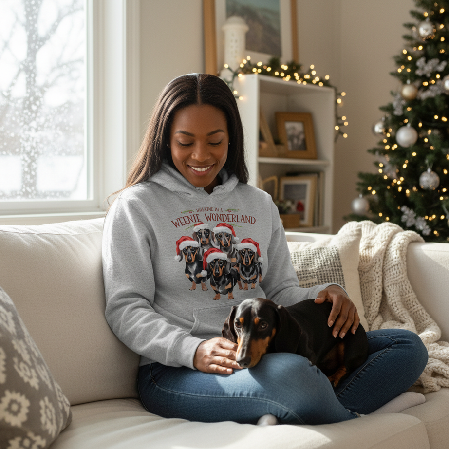 Weenie Wonderland Hoodie - Dachshund Lover Sweatshirt