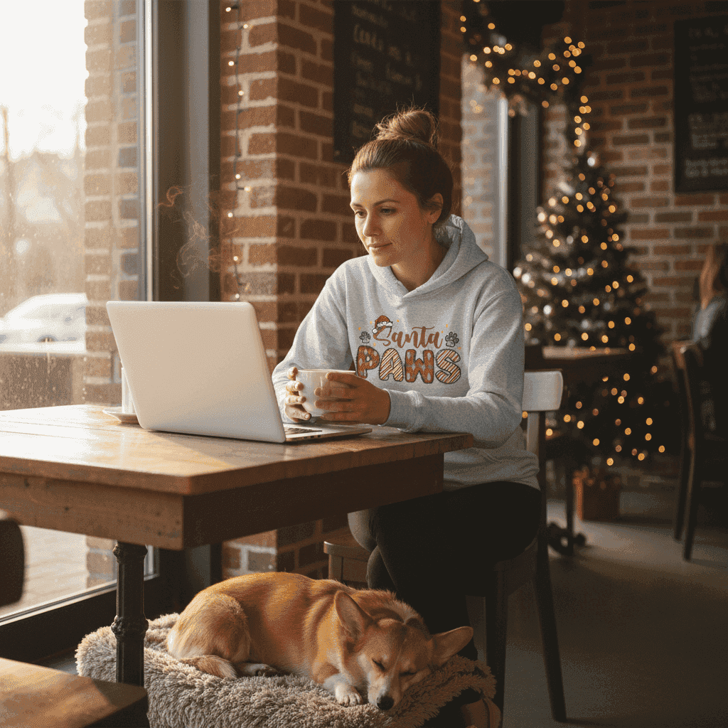 Santa Paws Holiday Hoodie for Dog Lovers - Cozy Festive Gift