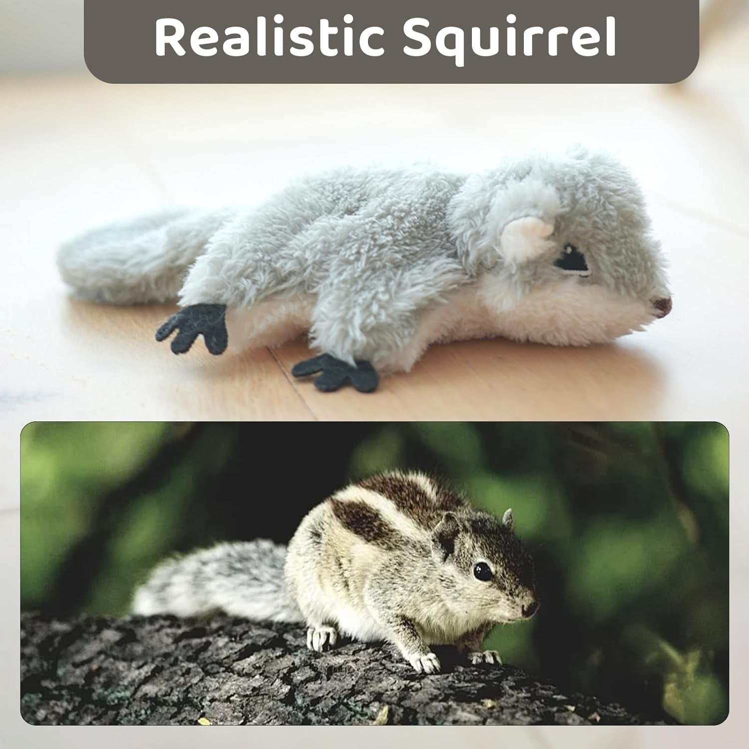 Rechargeable Touch Activated Flapping Squirrel Cat Catnip Toy