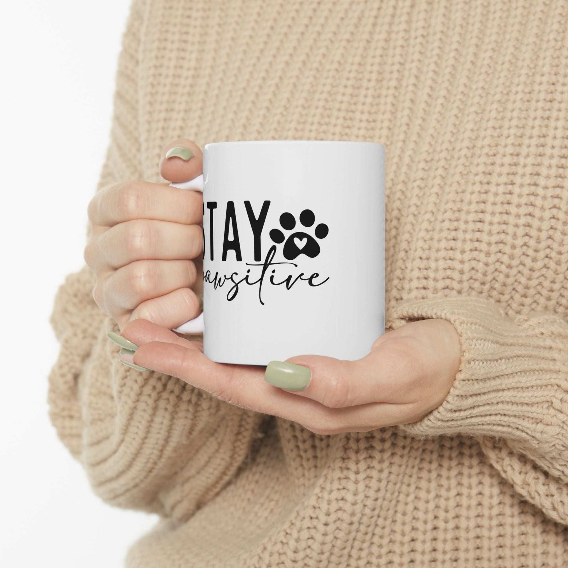 Stay Pawsitive Mug – Cute Dog Lover Gift