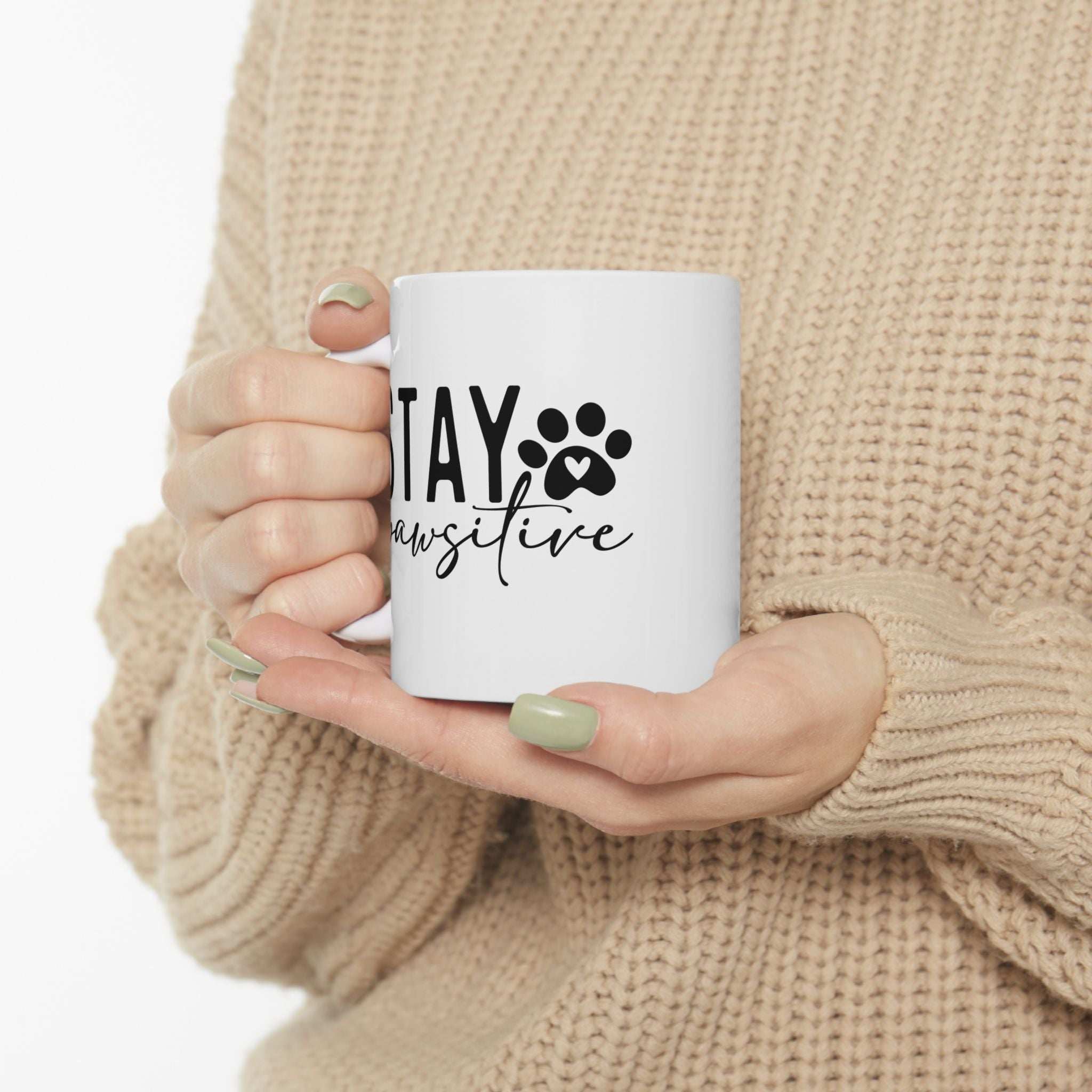 Stay Pawsitive Mug – Cute Dog Lover Gift