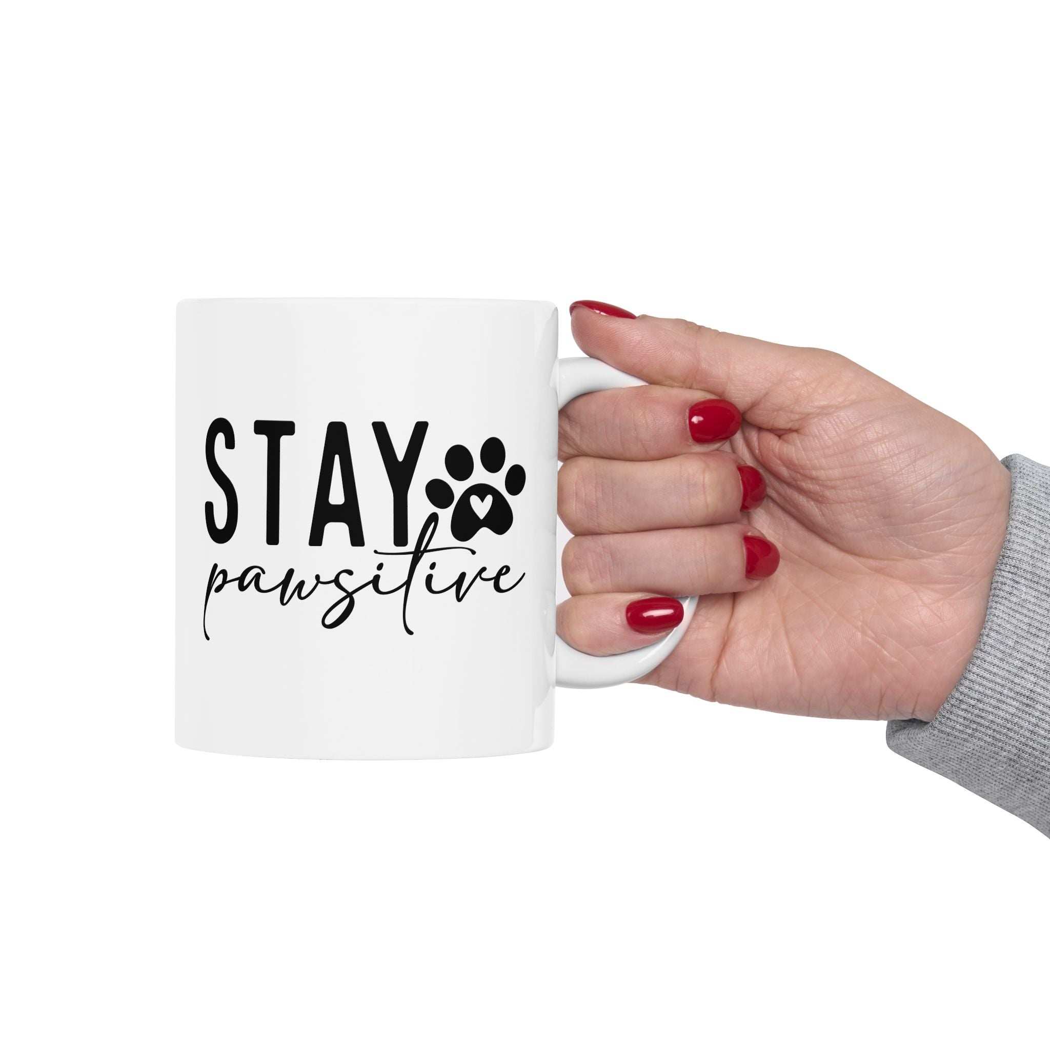 Stay Pawsitive Mug – Cute Dog Lover Gift