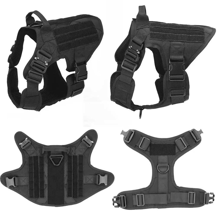 Camo Tactical Service Dog Vest Harness Leash Kit
